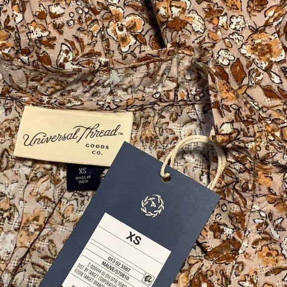 Universal Thread size XS mauve floral prairie blouse - Picture 6 of 7